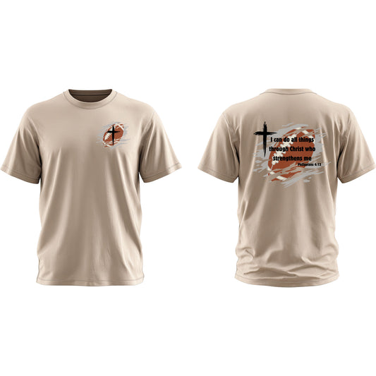 I Can Do All Things Through Christ Football Tee