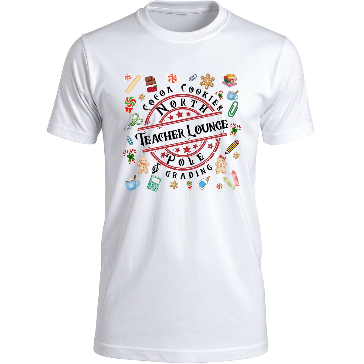North Pole Teacher Lounge Christmas Tee