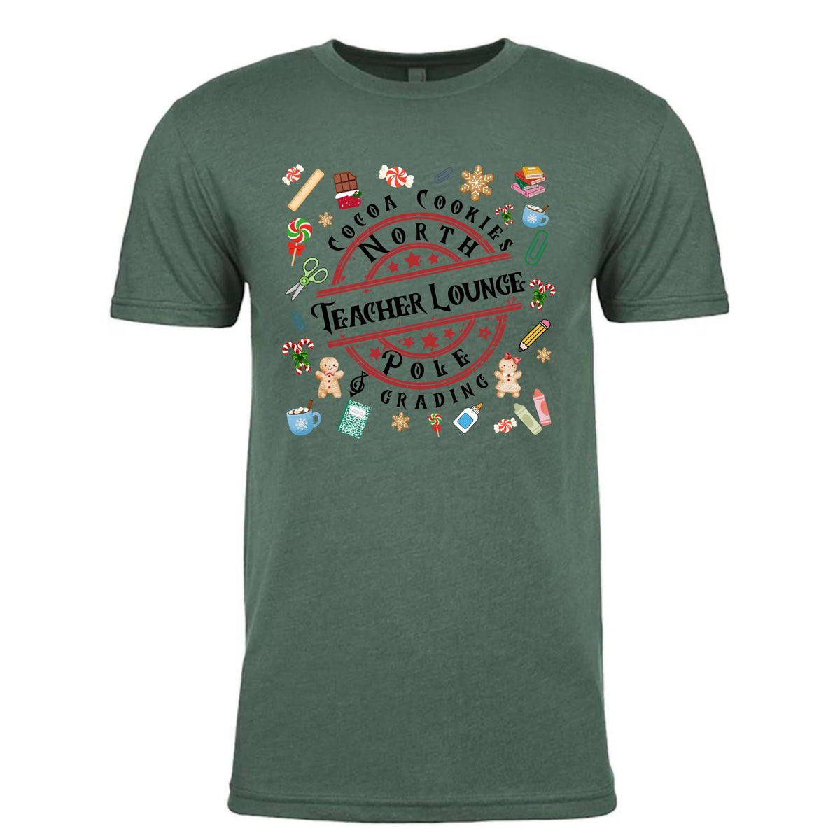 North Pole Teacher Lounge Christmas Tee