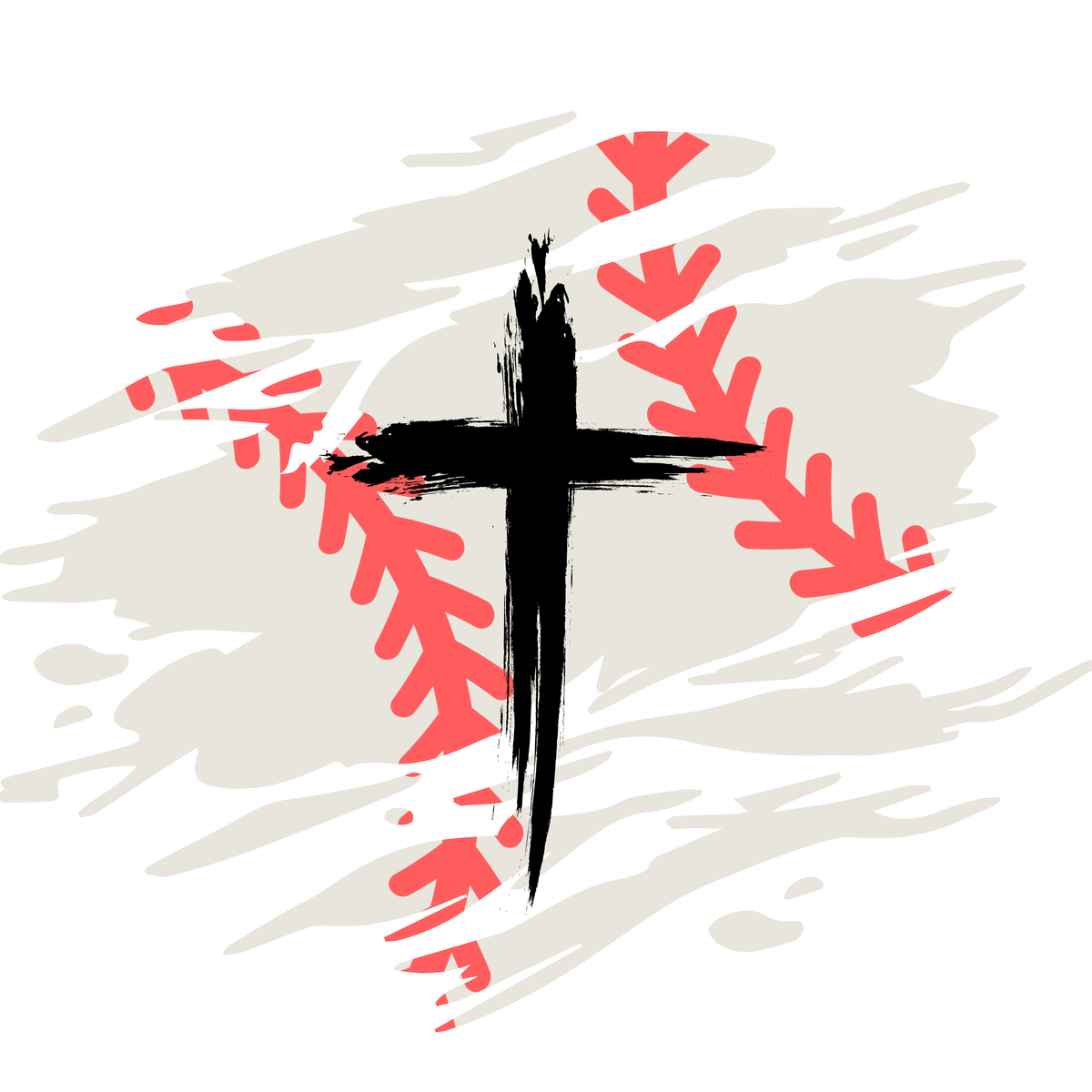 Baseball Cross Decal