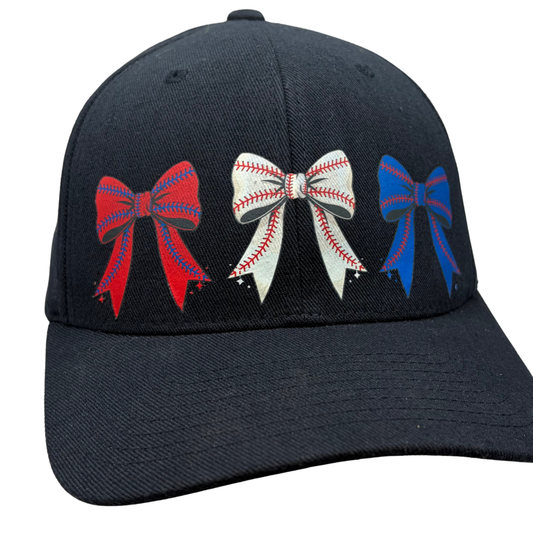 Bows, Baseball, & Stripes Hat