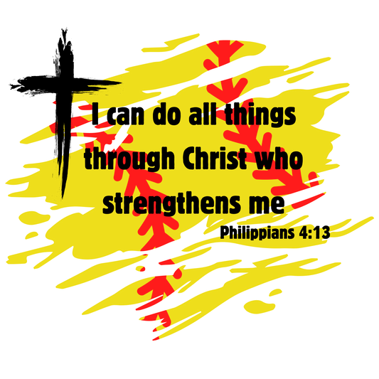 Softball I Can Do All Things Through Christ Decal